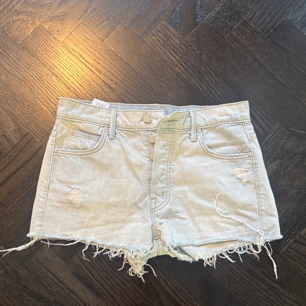 Mother Fray Distressed Denim Women Shorts